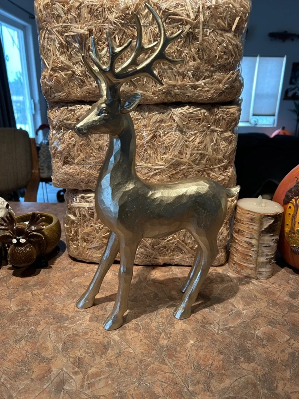 Hobby Lobby Grand Buck Statue in A Beautiful Gold Textured Tone